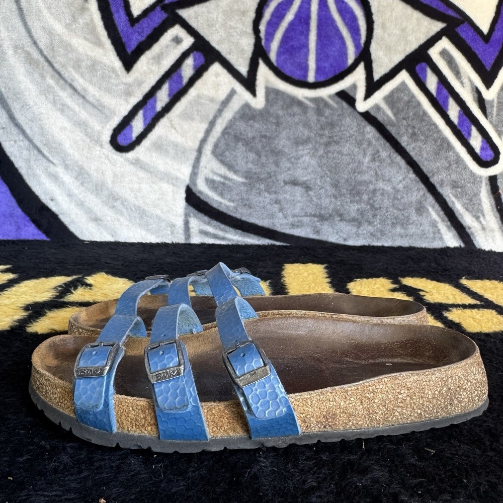 Size 39/W8 - Birki's by Birkenstock Sandals Shoes Womens Blue 3 Strap Narrow